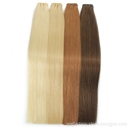100 human machine double weft hair extensions weft flat, double drawn cuticle aligned remi flat weft hair,flat weft indian hair